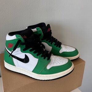 Women’s Air Jordan retro high green sneakers. Lucky green.